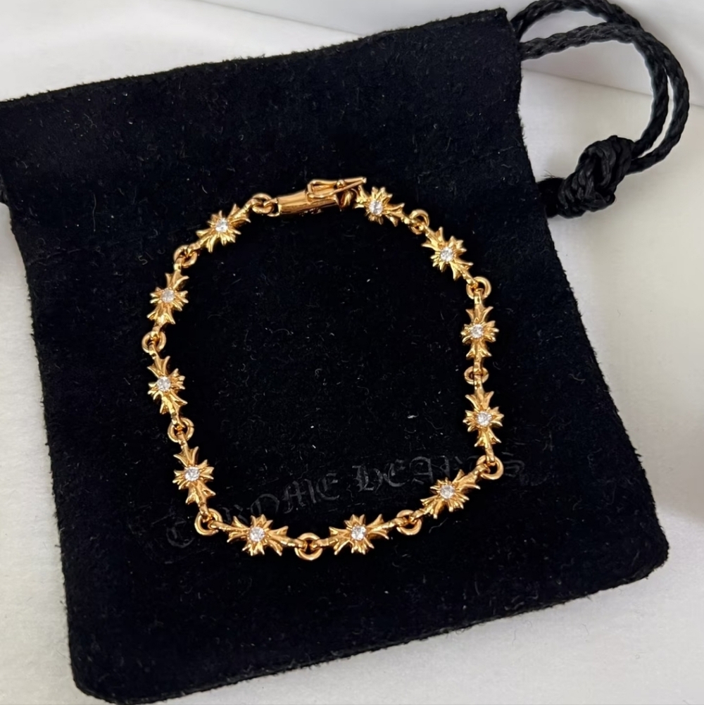 Elegant Chrome Heart Style Gold Plated Vintage Bracelet